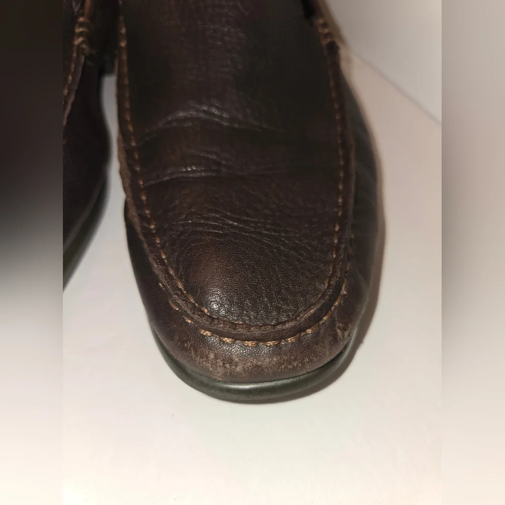 Calvin Klein Landen Men's sz 10.5 Brown Pebbled Leather Loafers